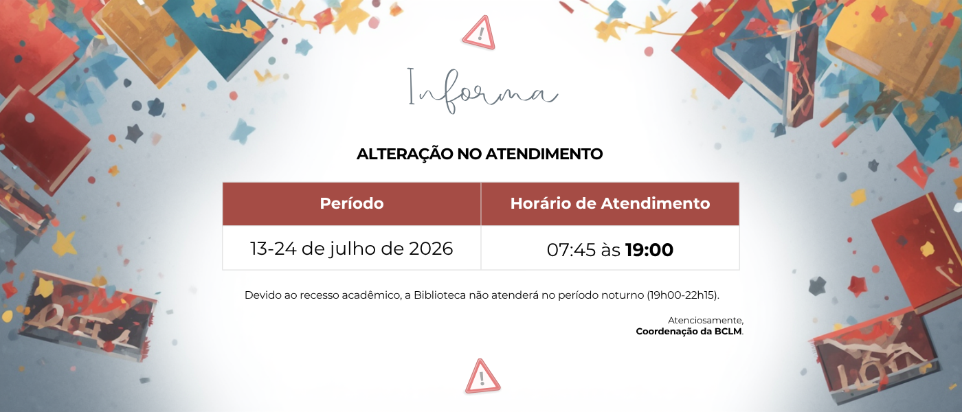 Alteração no horário de atendimento